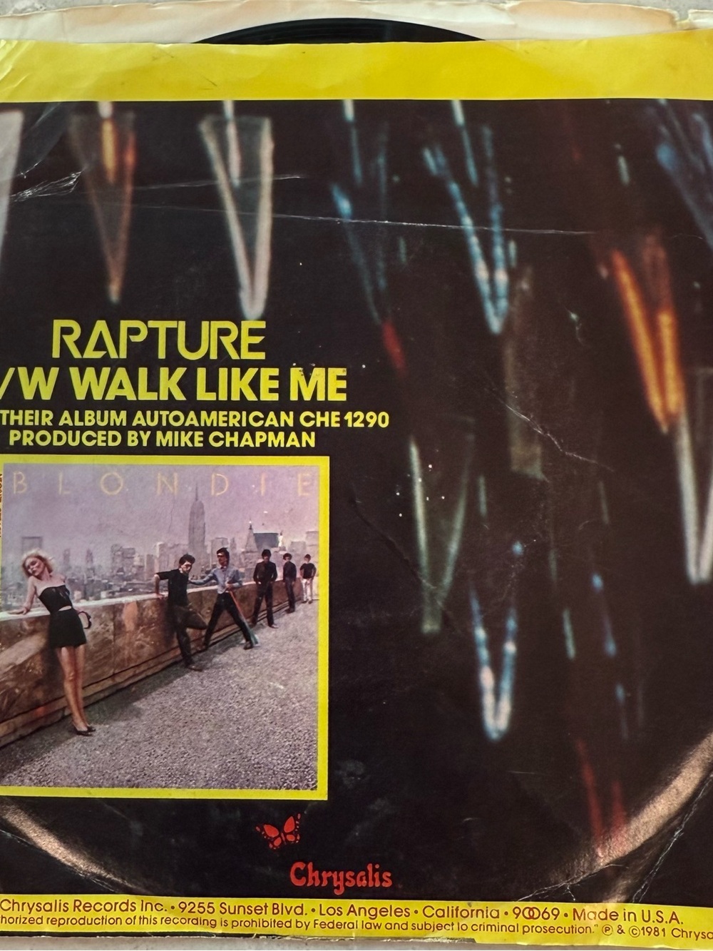 Blondie Rapture Single 45rpm 7inch Brand new - Picture 2 of 5